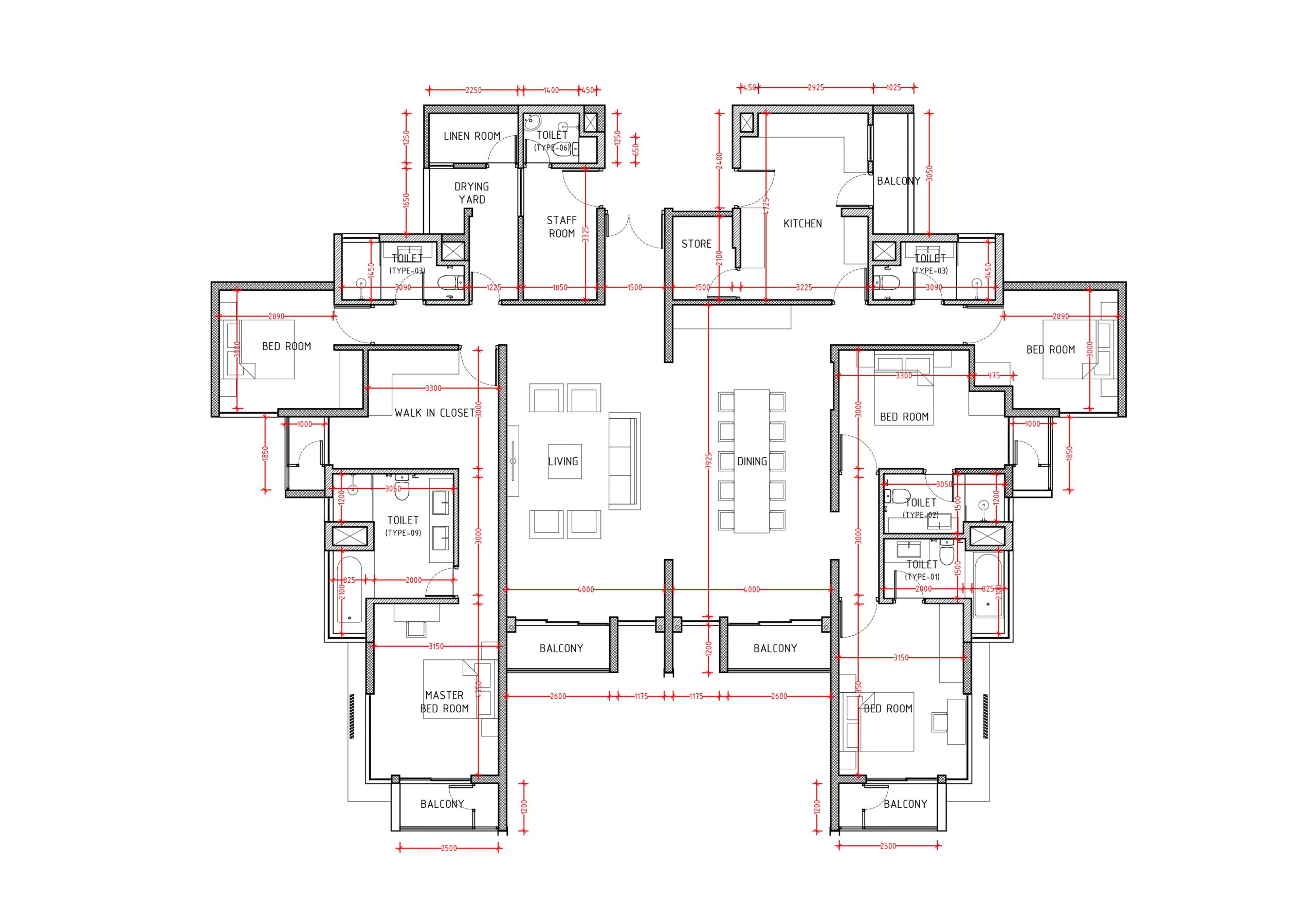 Floor Plan - Penthouse - 5 Bedroom